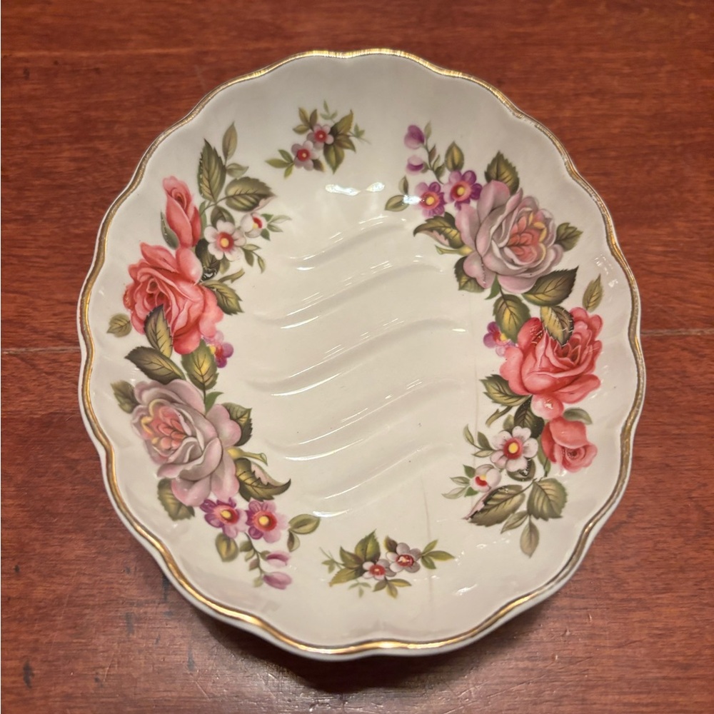 James Kent Ltd. Old Foley Harmony Rose Soap Porcelain Dish